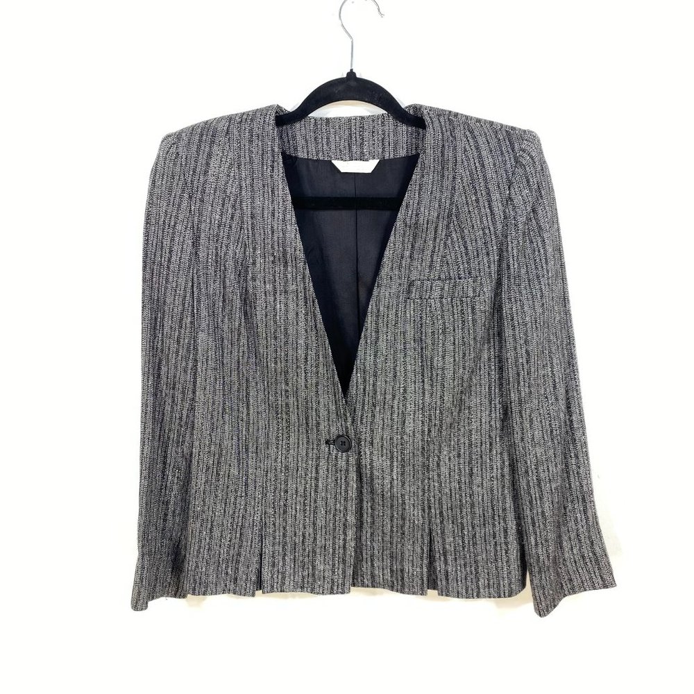 Gilmor Vintage Women's Blazer Black And Grey Coat, Size 8